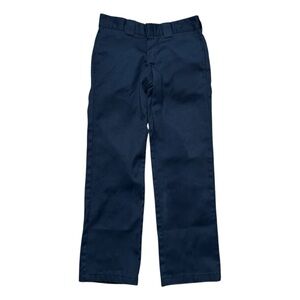 Mens Y2K Dickies Workwear Slim Straight Black Uniform Work Pants Size 29x30